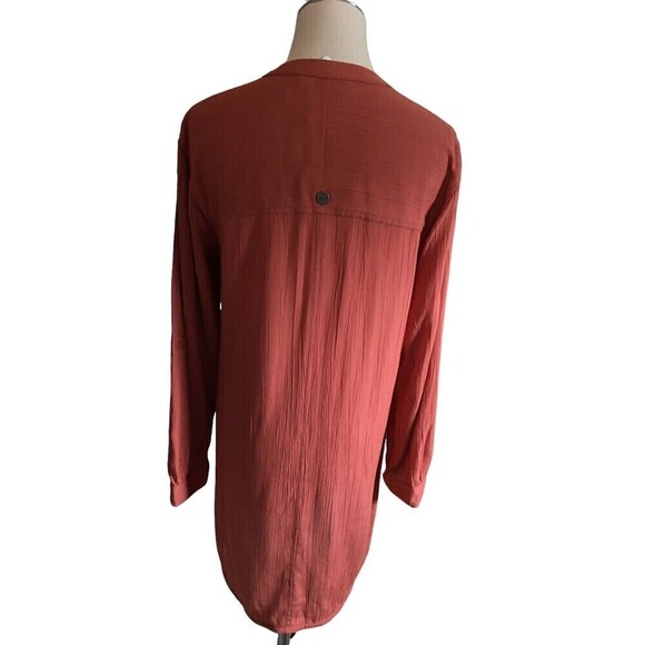 NEW Prana Orange Dress Women's Size Small Button Down Mini Shirt Dress Pockets - Picture 5 of 8